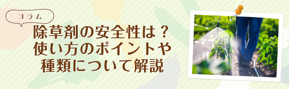 除草剤の安全性は？使い方のポイントや種類について解説｜コラム