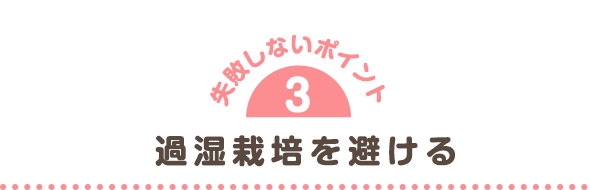 過湿栽培を避ける