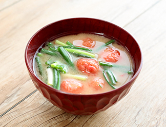 ミニトマトのみそ汁｜サカタキッチン｜サカタのタネ 家庭菜園・園芸